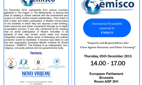 Event : Impunity and Responsibilities after Crime Against Humanity and Ethnic Cleansing