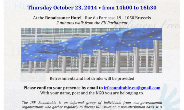 IRF Roundtable in Europe – Brussels – 23 october 2014