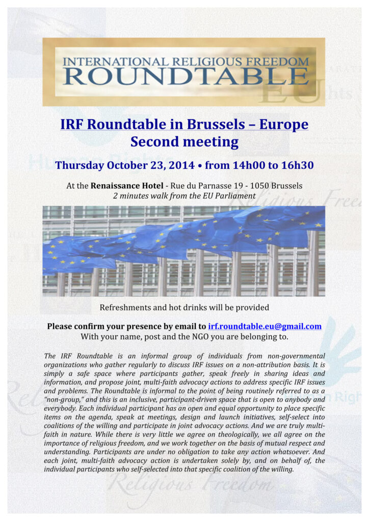 IRF Roundtable in Europe – Brussels – 23 october 2014
