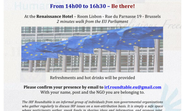 Next IRF Roundtable in Europe meeting – 12 March in Brussels