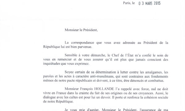 French Presidency&rsquo;s answer to multi-signatories letter to French politicians
