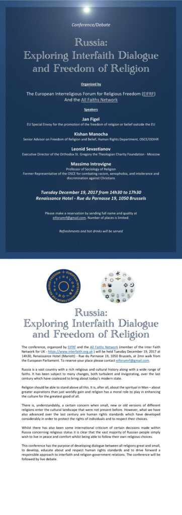 Russia: Exploring Interfaith Dialogue and Freedom of Religion – A conference and debate