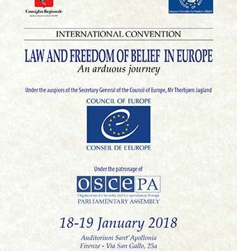 International Convention: Law and Freedom of Belief in Europe, an arduous journey